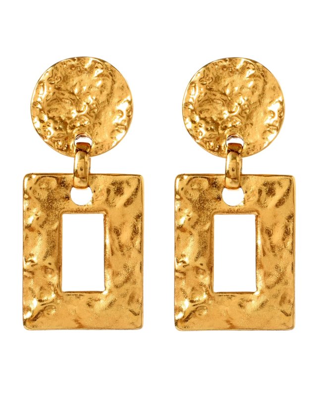 Textured Statement Drop Earrings